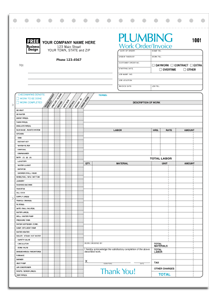 6540-3 Plumbing Work Order Invoice